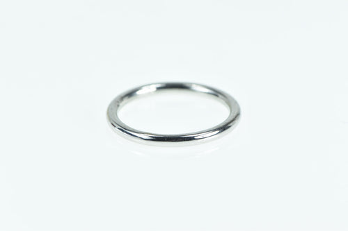 18K 2.0mm Rounded Designer Stackable Band Ring White Gold