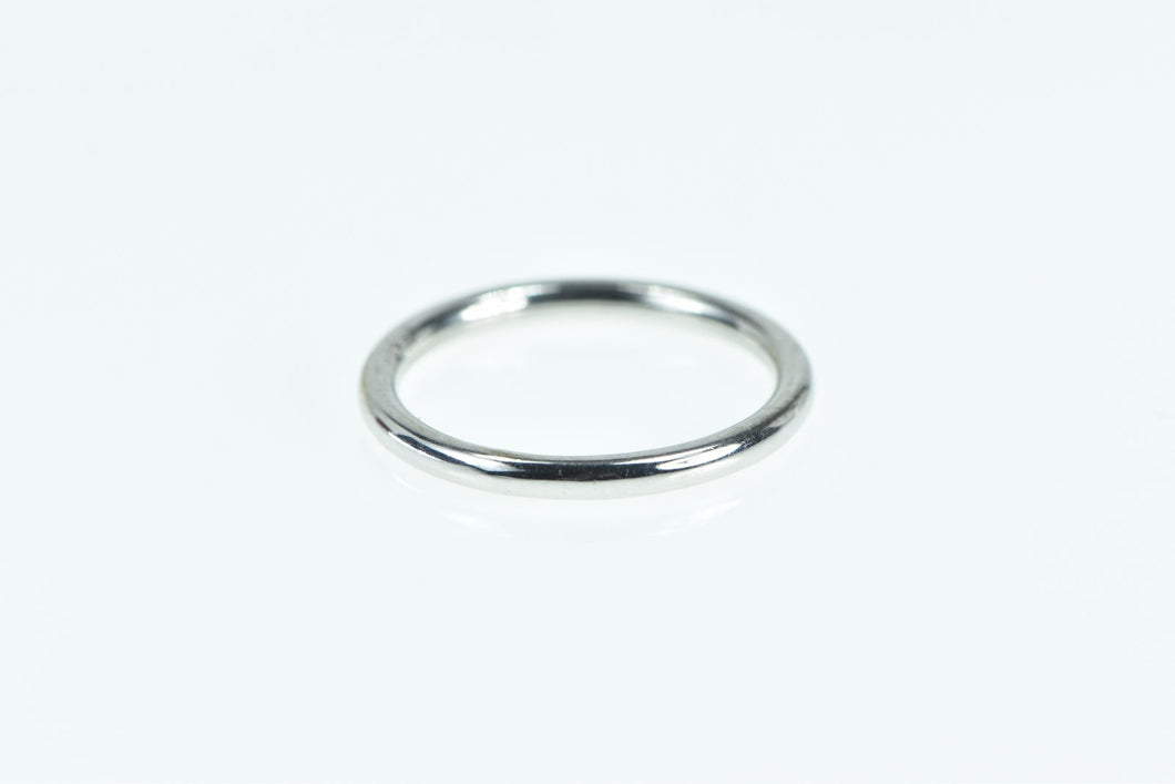 18K 2.0mm Rounded Designer Stackable Band Ring White Gold
