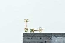 Load image into Gallery viewer, 14K Vintage Round Emerald Solitaire Stud Earrings Yellow Gold