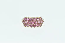 Load image into Gallery viewer, 10K Pink Topaz Vintage Cluster Statement Ring Yellow Gold