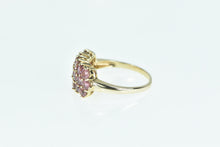 Load image into Gallery viewer, 10K Pink Topaz Vintage Cluster Statement Ring Yellow Gold