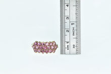 Load image into Gallery viewer, 10K Pink Topaz Vintage Cluster Statement Ring Yellow Gold