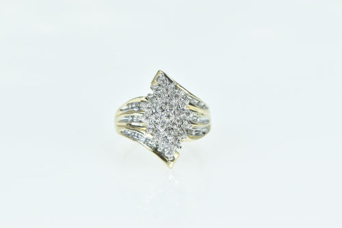 10K Vintage Marquise Diamond Cluster Bypass Ring Yellow Gold