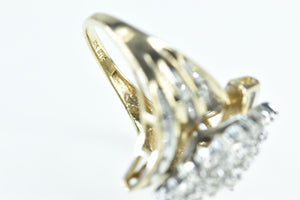10K Vintage Marquise Diamond Cluster Bypass Ring Yellow Gold