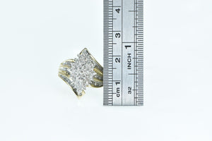 10K Vintage Marquise Diamond Cluster Bypass Ring Yellow Gold