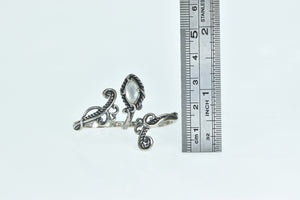 Sterling Silver Scroll Filigree Two Finger Wrap Vine Ring