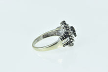 Load image into Gallery viewer, 10K Pear Black &amp; White Baguette Diamond Cluster Ring White Gold
