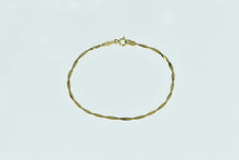 Load image into Gallery viewer, 14K Vintage Herringbone Twist Chain Link Bracelet 6.75&quot; Yellow Gold