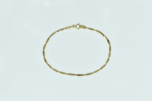 14K Vintage Herringbone Twist Chain Link Bracelet 6.75