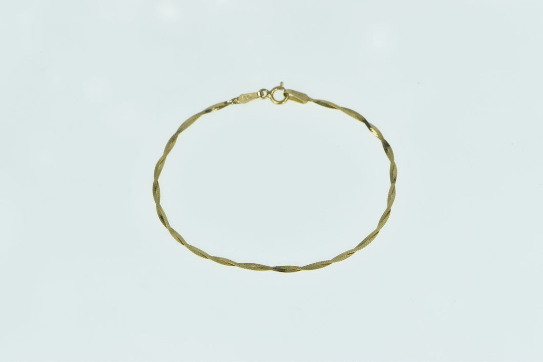 14K Vintage Herringbone Twist Chain Link Bracelet 6.75