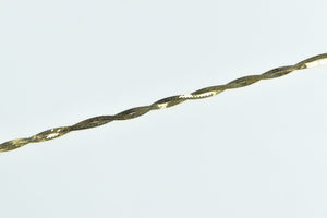 14K Vintage Herringbone Twist Chain Link Bracelet 6.75" Yellow Gold