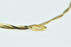 14K Vintage Herringbone Twist Chain Link Bracelet 6.75" Yellow Gold