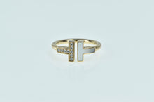 Load image into Gallery viewer, 14K Tiffany &amp; Co. T Wire Diamond Mother of Pearl Ring Rose Gold