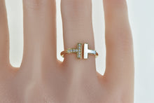 Load image into Gallery viewer, 14K Tiffany &amp; Co. T Wire Diamond Mother of Pearl Ring Rose Gold