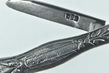 Load image into Gallery viewer, Sterling Silver Victorian Frank Engraved Utility Pocket Knife