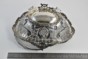 Sterling Silver 1896 JM Birmingham Bread Fruit Bowl Basket