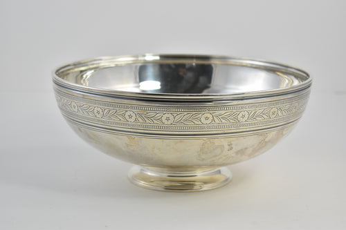 Sterling Silver Tiffany & Co A Monogram Floral Fruit Bowl