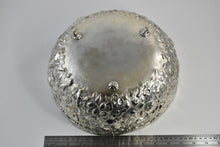 Load image into Gallery viewer, Sterling Silver Galmer Ltd Repousse Floral Serving Bowl