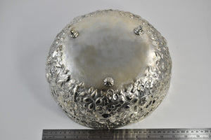 Sterling Silver Galmer Ltd Repousse Floral Serving Bowl
