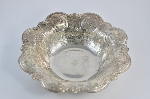 Sterling Silver Tiffany & Co S S D Monogram Ornate Bread Bowl