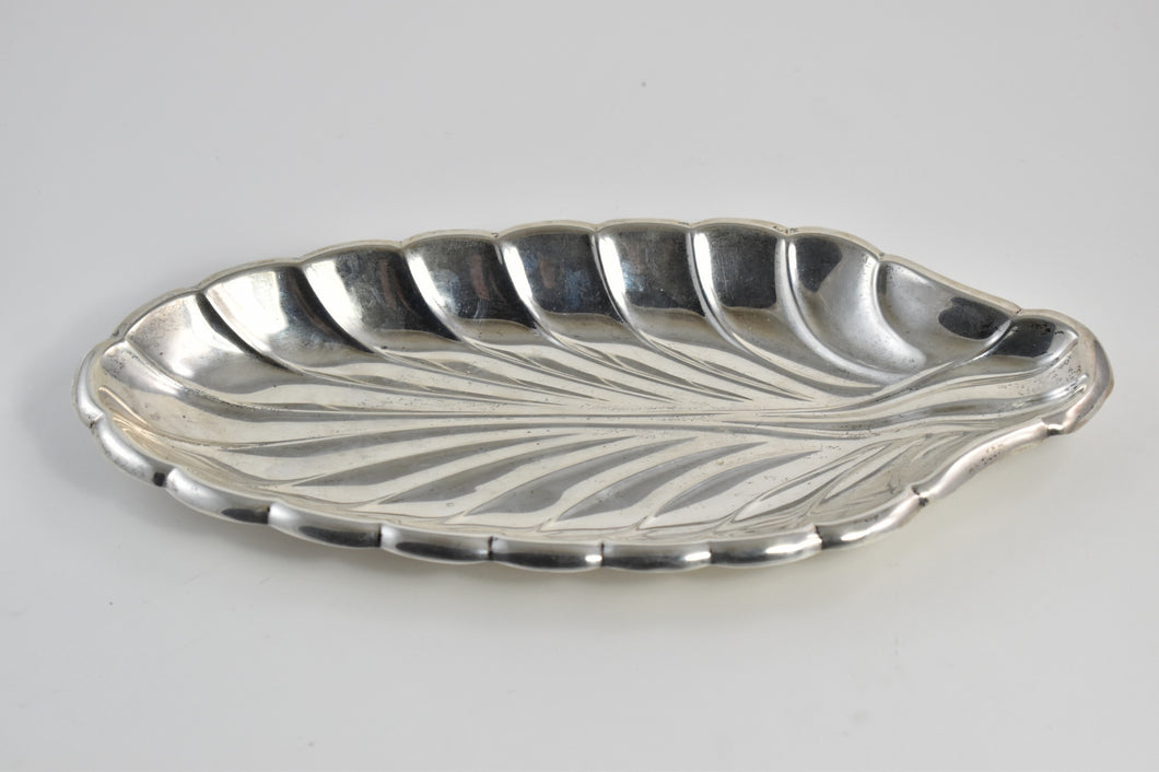 Sterling Silver Cartier American Silver Oblong Leaf Form Dish