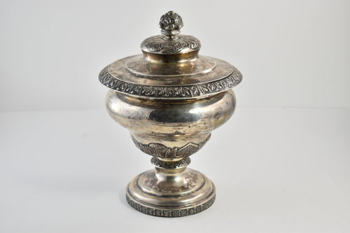 Sterling Silver Bailey & Kitchen Ornate Leaf Lidded Bowl