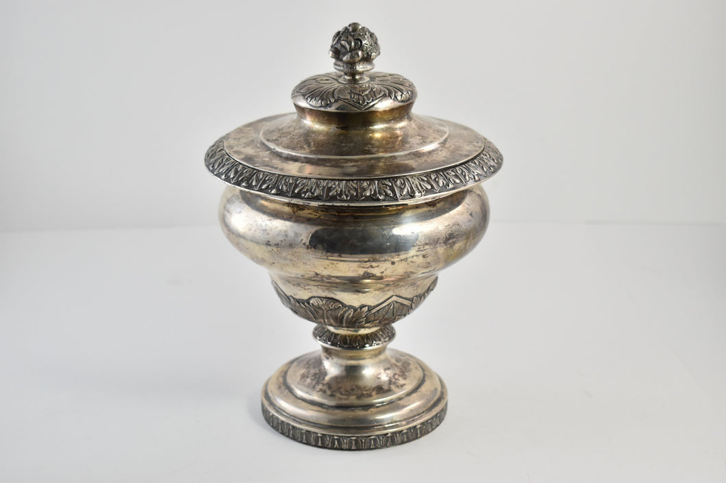 Sterling Silver Bailey & Kitchen Ornate Leaf Lidded Bowl