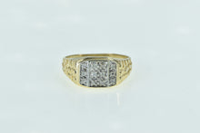 Load image into Gallery viewer, 14K Men&#39;s Diamond Cluster Textured Nugget Ring Yellow Gold