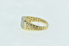 Load image into Gallery viewer, 14K Men&#39;s Diamond Cluster Textured Nugget Ring Yellow Gold
