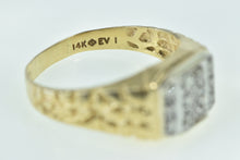 Load image into Gallery viewer, 14K Men&#39;s Diamond Cluster Textured Nugget Ring Yellow Gold