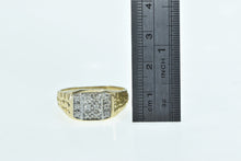 Load image into Gallery viewer, 14K Men&#39;s Diamond Cluster Textured Nugget Ring Yellow Gold