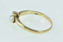 Load image into Gallery viewer, 14K Victorian Pearl Ornate Diamond Accent Ring Yellow Gold