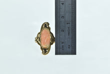 Load image into Gallery viewer, 14K Art Nouveau Carved Coral Ornate Cameo Ring Yellow Gold