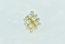 Load image into Gallery viewer, 14K Vintage Pearl Diamond Swirl Cocktail Ring Yellow Gold