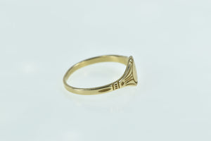 14K Vintage Oval Monogram D Initial Signet Ring Yellow Gold