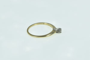 14K 1940's Diamond Solitaire Simple Promise Ring Yellow Gold