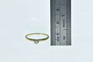14K 1940's Diamond Solitaire Simple Promise Ring Yellow Gold