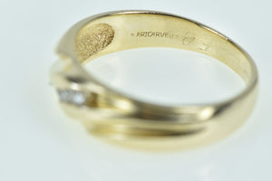 14K Vintage Diamond Artcarved Wedding Band Ring Yellow Gold