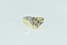 Load image into Gallery viewer, 14K Vintage Diamond Encrusted Curved Band Ring Yellow Gold