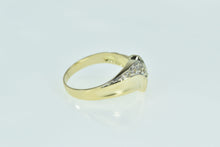 Load image into Gallery viewer, 14K Vintage Diamond Encrusted Curved Band Ring Yellow Gold