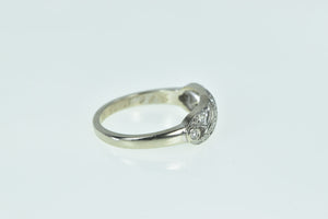 14K Art Deco Vintage Diamond Wedding Band Ring White Gold