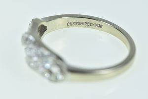14K Art Deco Vintage Diamond Wedding Band Ring White Gold