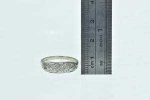 14K Art Deco Vintage Diamond Wedding Band Ring White Gold