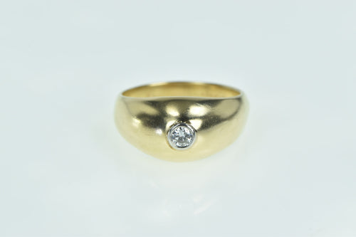 14K Diamond Vintage Domed Graduated Ring Yellow Gold