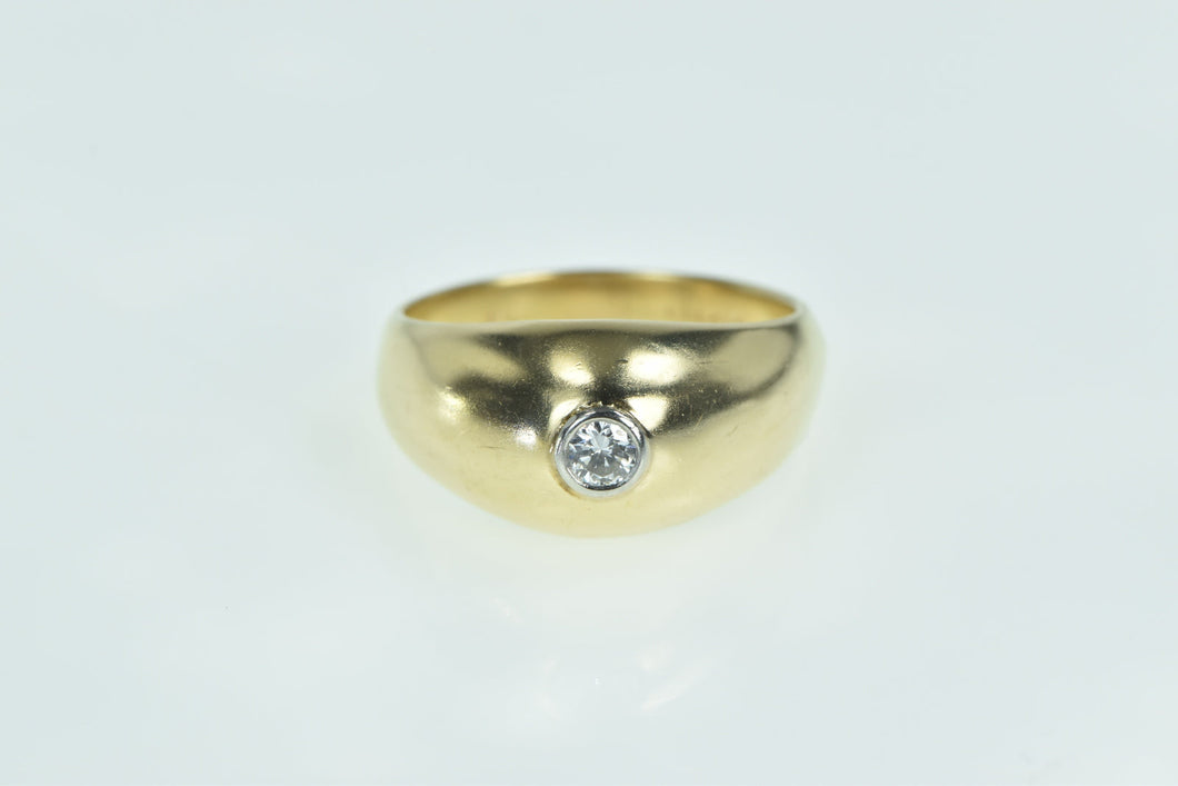 14K Diamond Vintage Domed Graduated Ring Yellow Gold