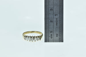 14K Marquise Diamond Seven Stone Wedding Ring Yellow Gold