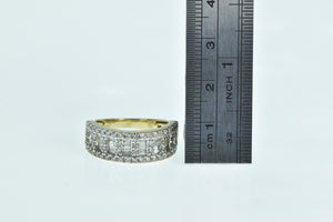 10K 1.00 Ctw Squared Baguette Diamond Wedding Ring Yellow Gold