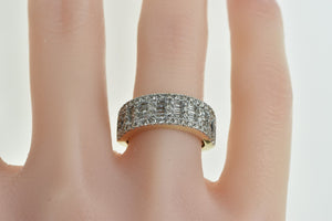 10K 1.00 Ctw Squared Baguette Diamond Wedding Ring Yellow Gold