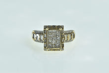 Load image into Gallery viewer, 10K 1.00 Ctw Invis. Princess Squared Cluster Ring Yellow Gold