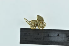Load image into Gallery viewer, 14K 3D Articulated Baby Carriage Pram Stroller Charm/Pendant Yellow Gold